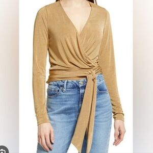 211-Nwot Good American Camel Wrap Blouse